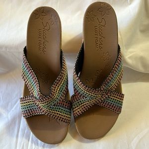 Skechers Beverlee Wedge Slip-on Sandals-Size 11 NWOB